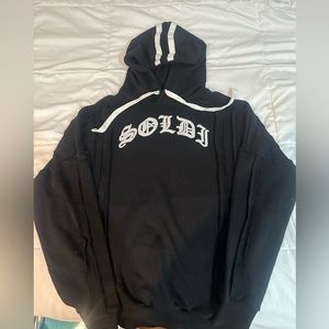 Black Contrast Seamed Hoodie